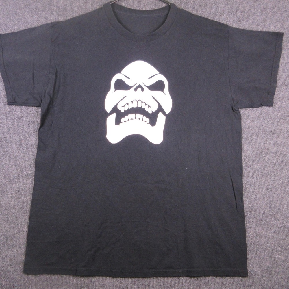Y2K Skull Gothic Horror Shirt Mens Large Black Creepy Face Graphic T Shirt Tee